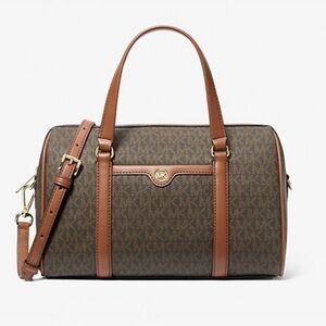 Michael Kors Brown Logo Duffel Bag